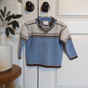 Hanna Andersson Nordic Fair Isle sweater blue size 90